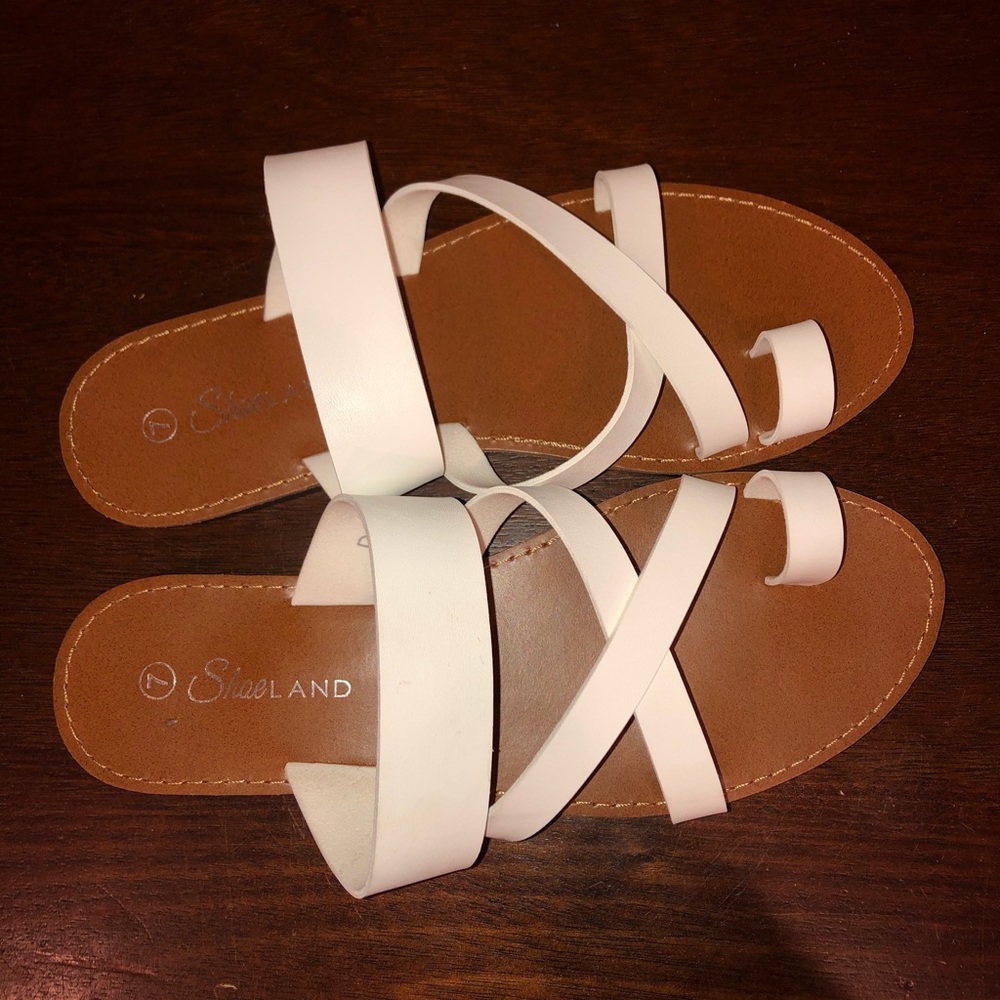 White strapped sandals